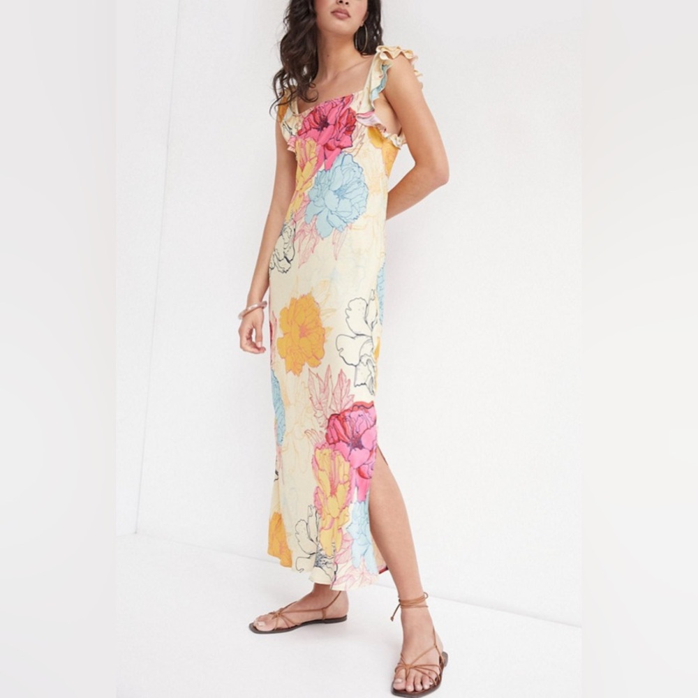 Conditions Apply Floral Dress XS Anthropologie Midi